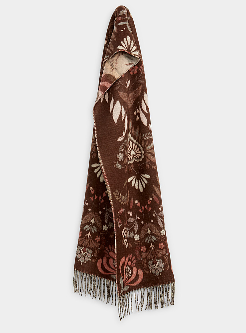 Fraas: L'écharpe essence florale Brun à motifs pour femme