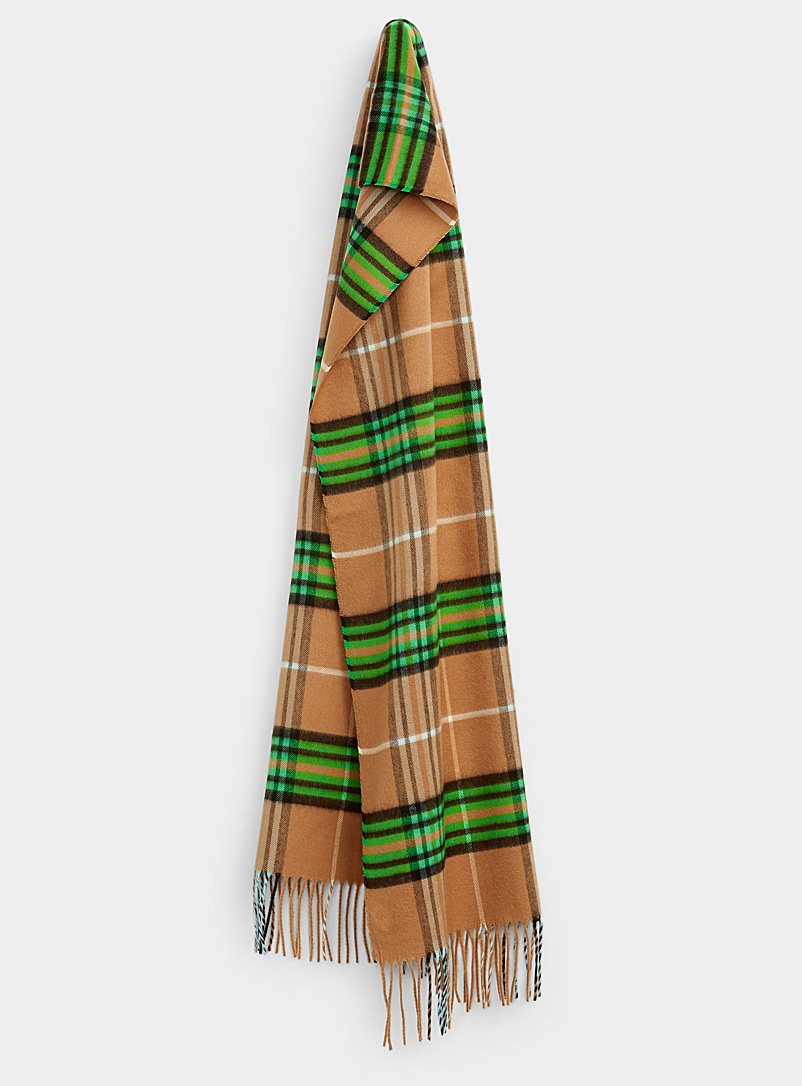 Fraas Patterned Brown Dynamic tartan scarf for women