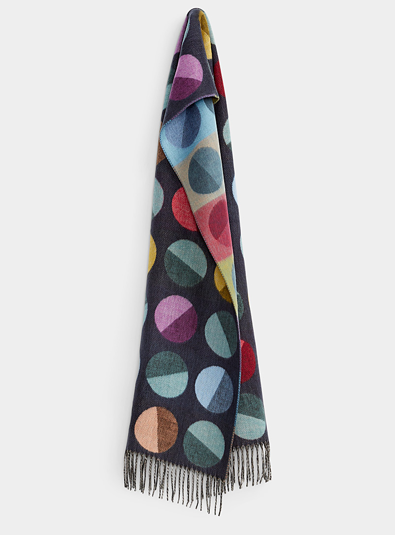 Fraas Patterned Blue Variegated dot scarf for women