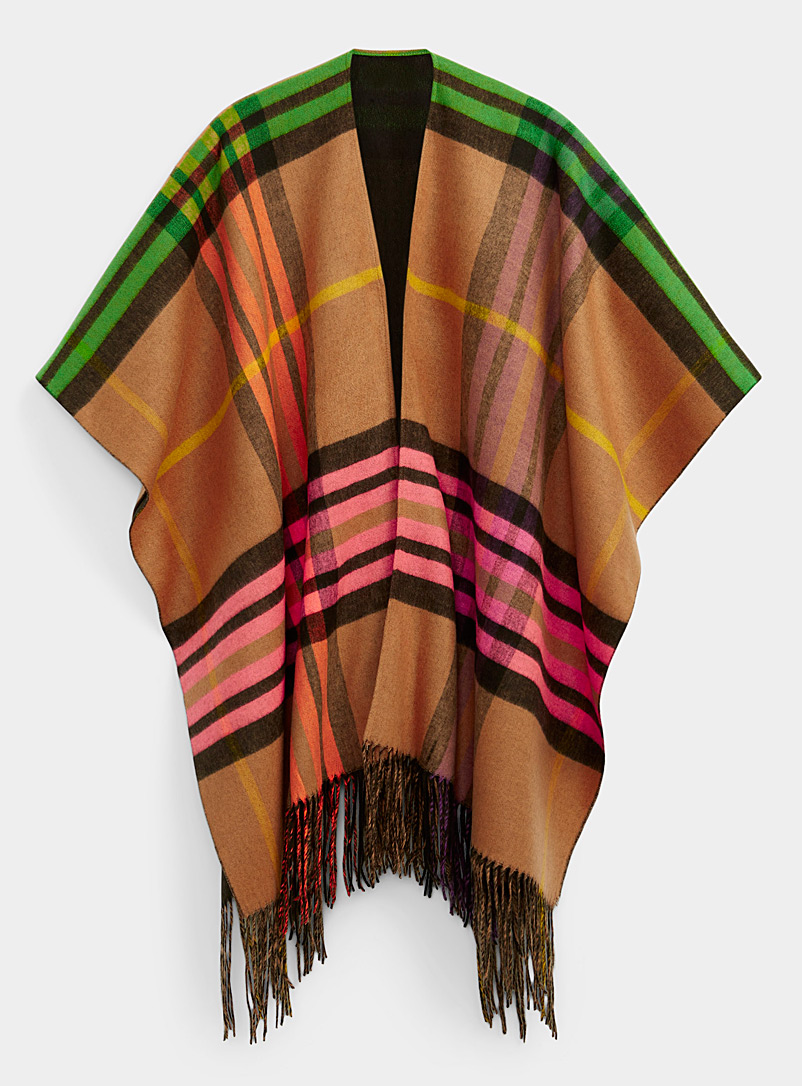 Fraas Patterned Brown Sour tartan shawl for women