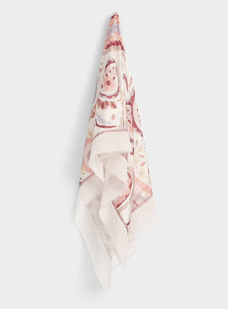 Fraas Pink Playful paisley lightweight scarf for women