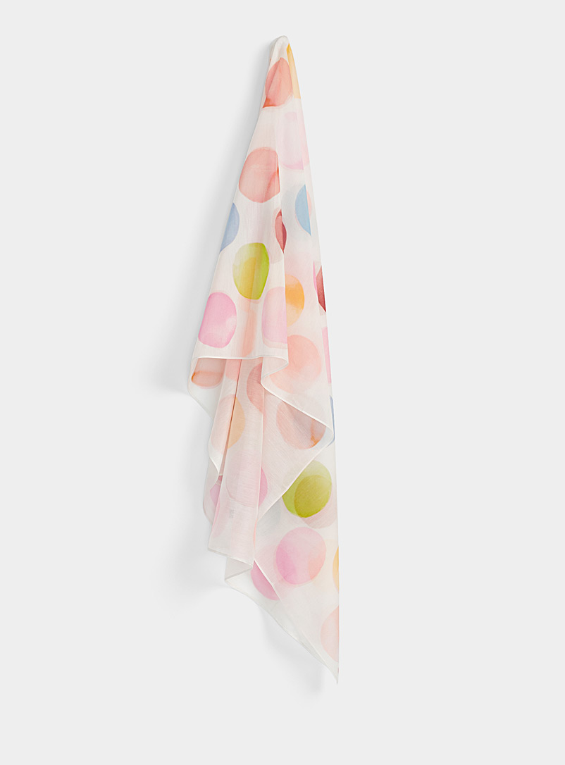 Fraas Pink Pastel dot lightweight scarf for women