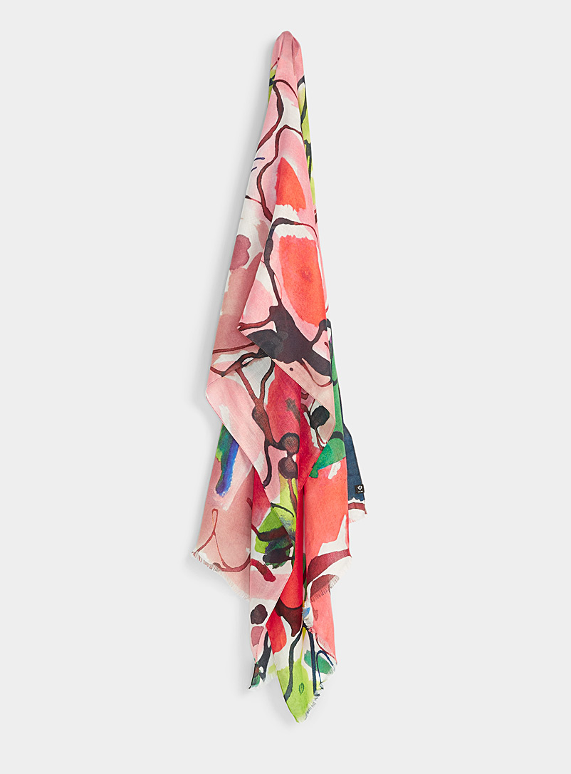 Fraas Pink Opulent flower lightweight scarf for women