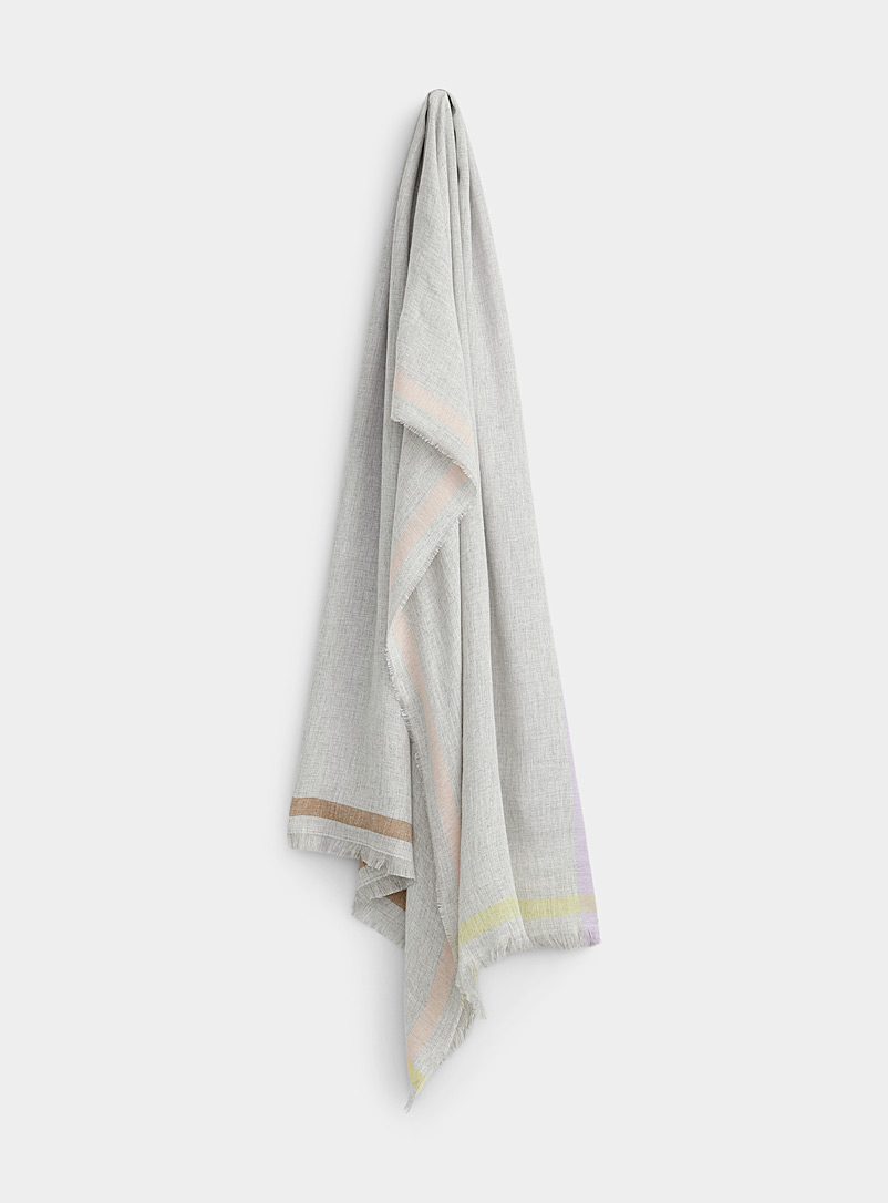 Fraas Light Grey Coloured-edge scarf for women
