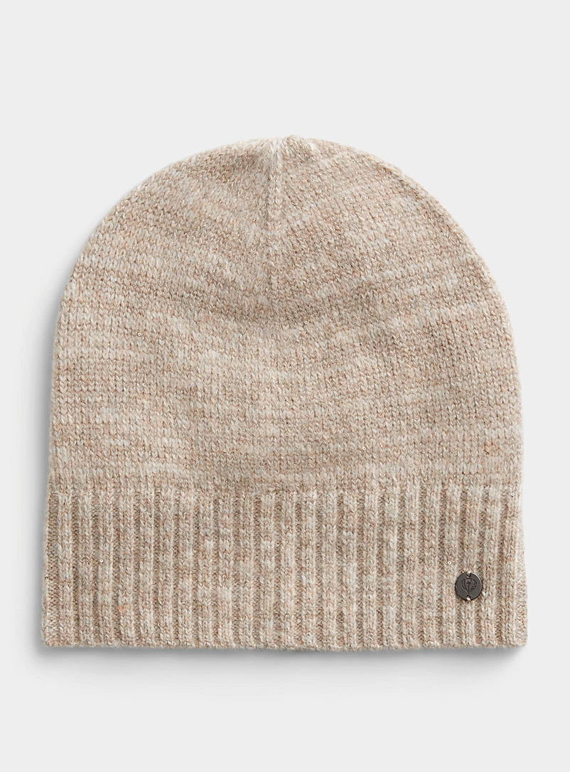 Fraas Cream Beige Shimmery knit tuque for women