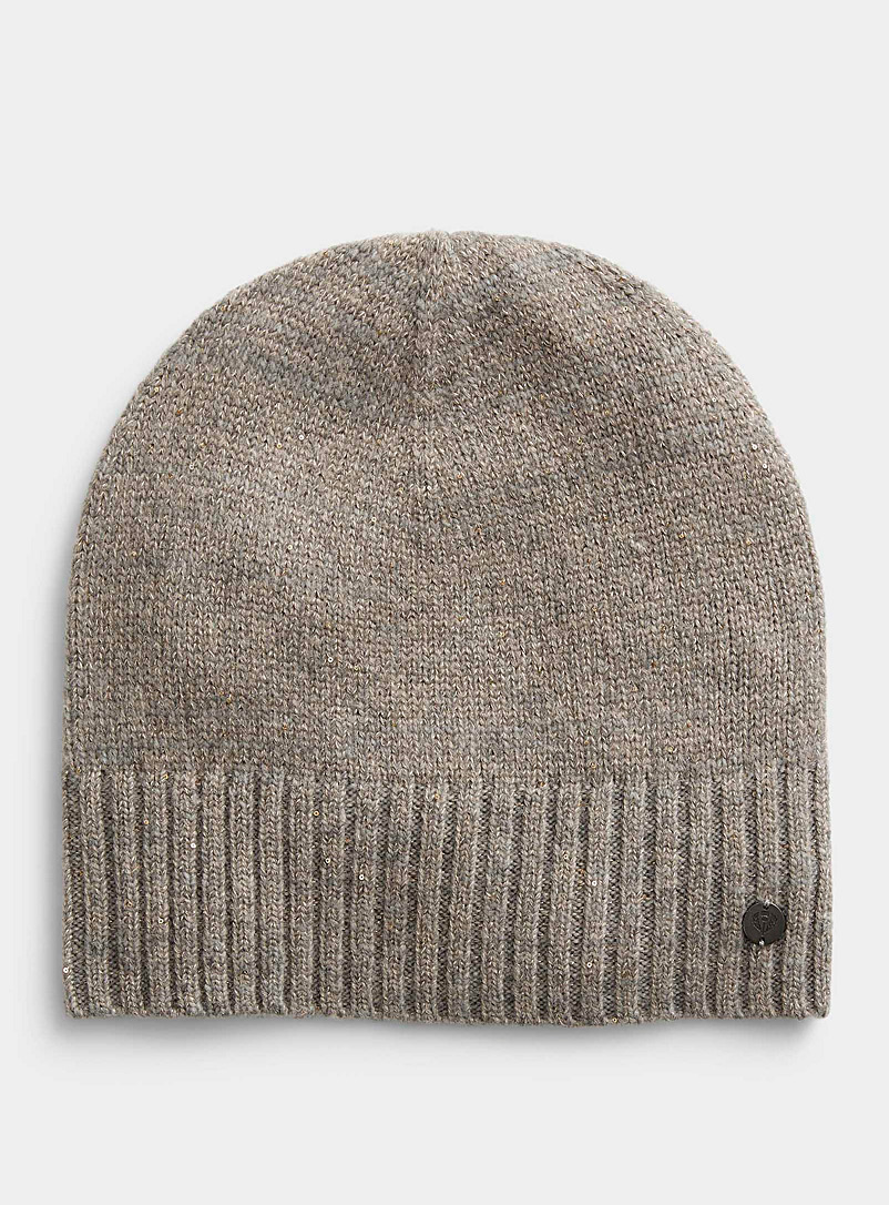 Fraas Light Grey Shimmery knit tuque for women
