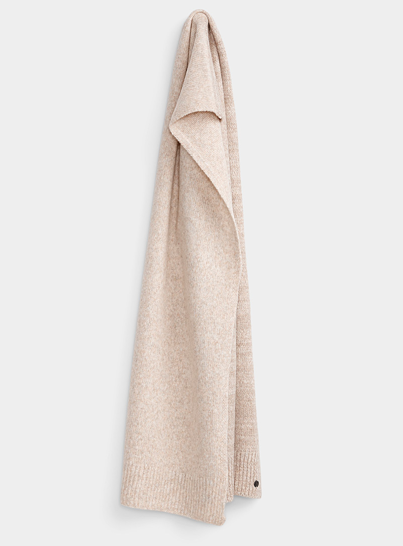 Fraas Cream Beige Shimmery knit scarf for women