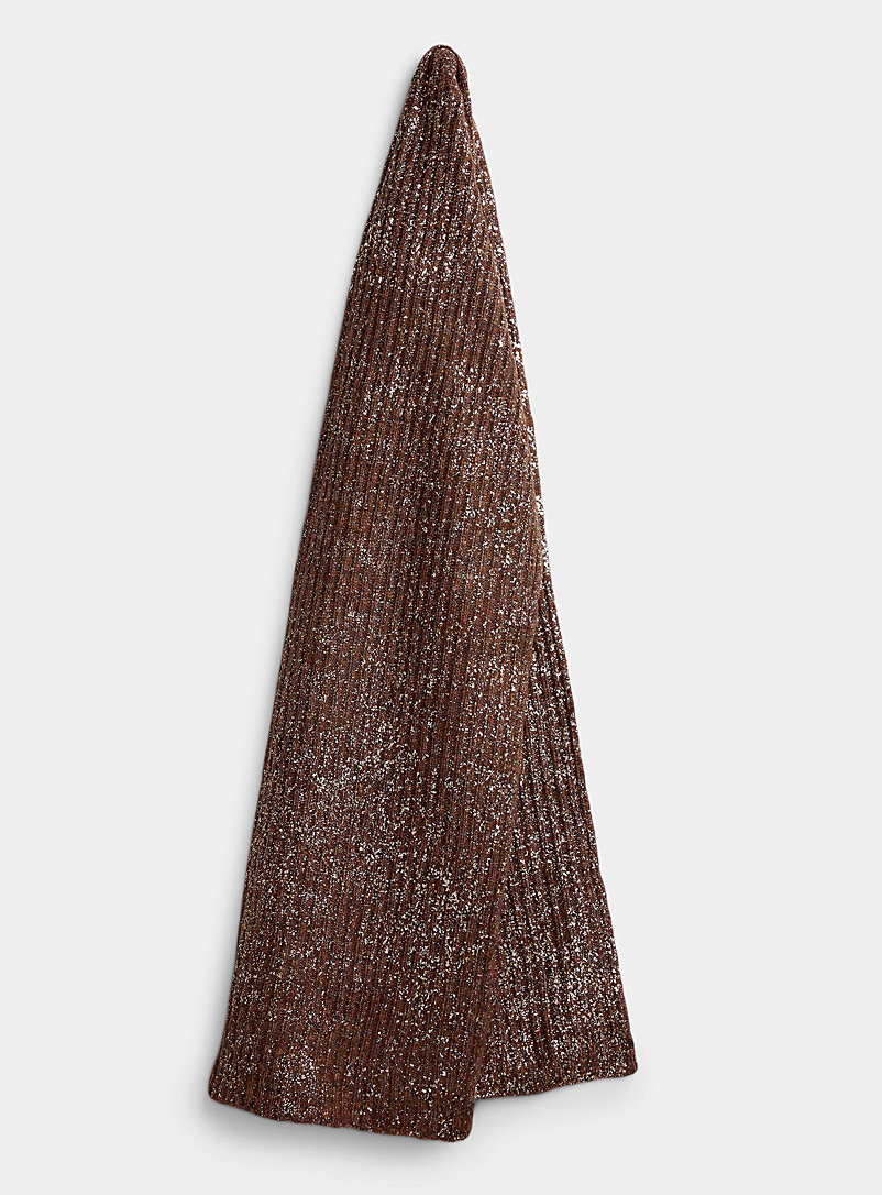 Simons Brown Shimmery scarf for women