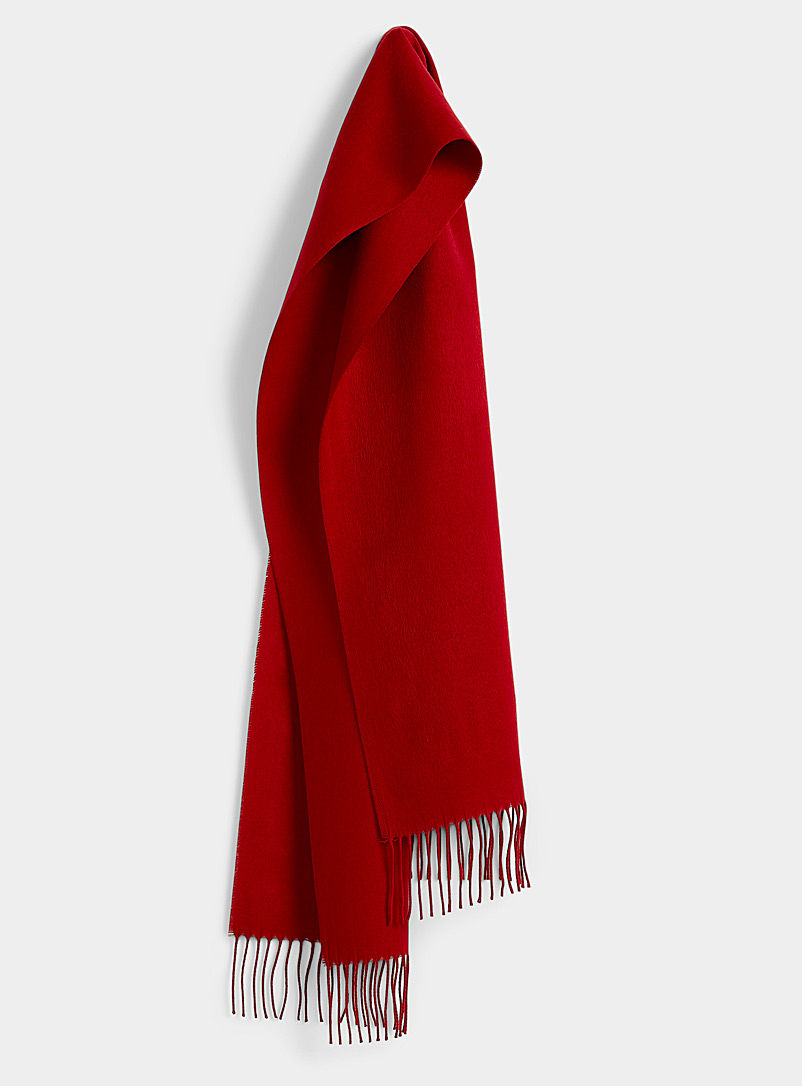 Simons Red Essential velvety scarf for women