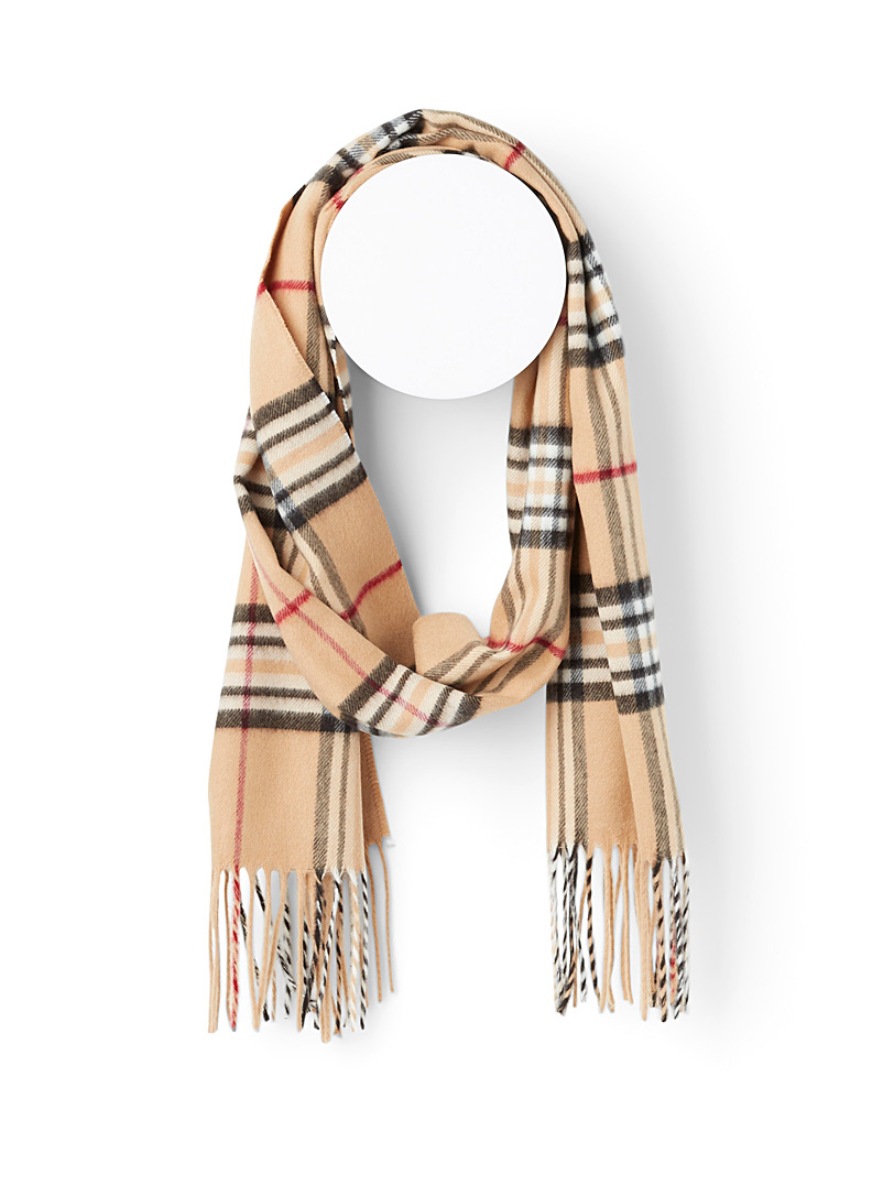Simons Patterned Brown Sophisticated check scarf for women
