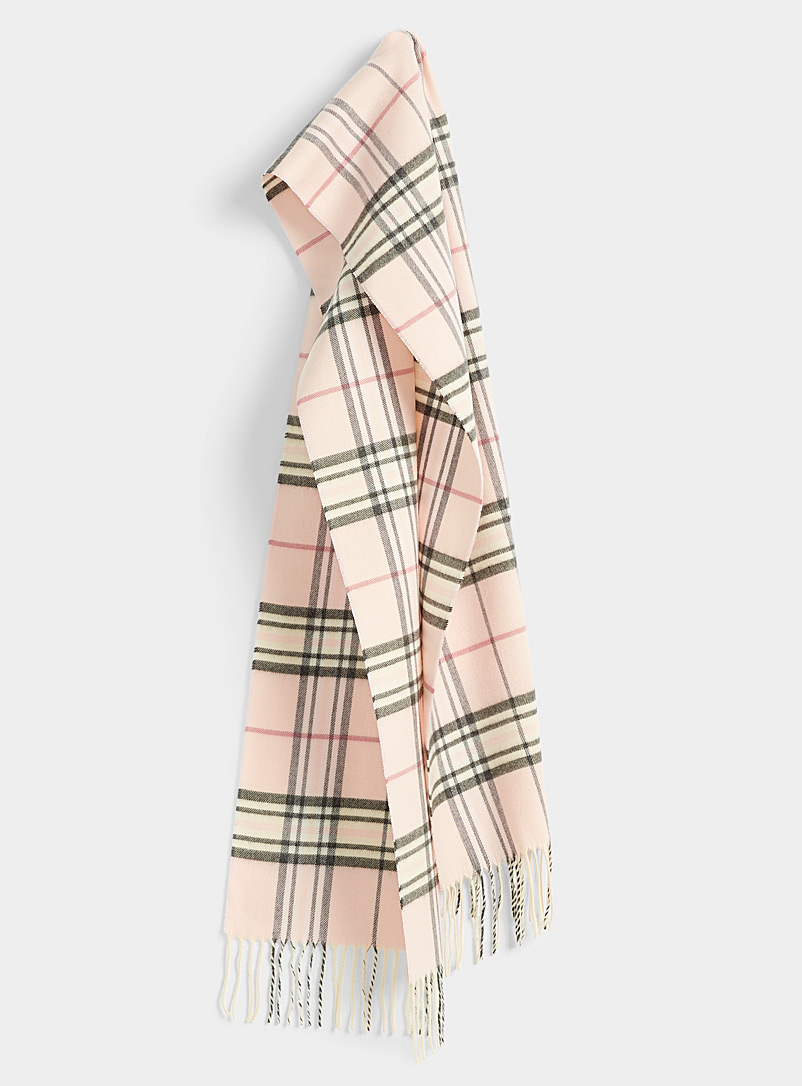 Simons Patterned pink Sophisticated check scarf for women