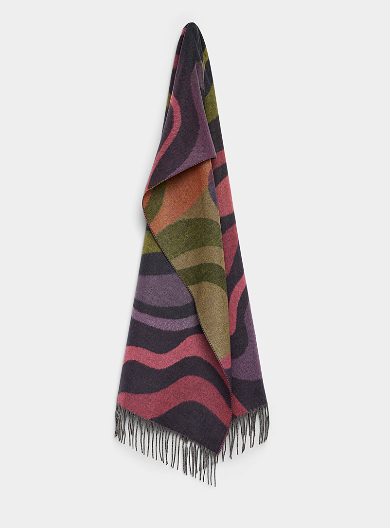 Simons Patterned Red Funky swirl scarf for women