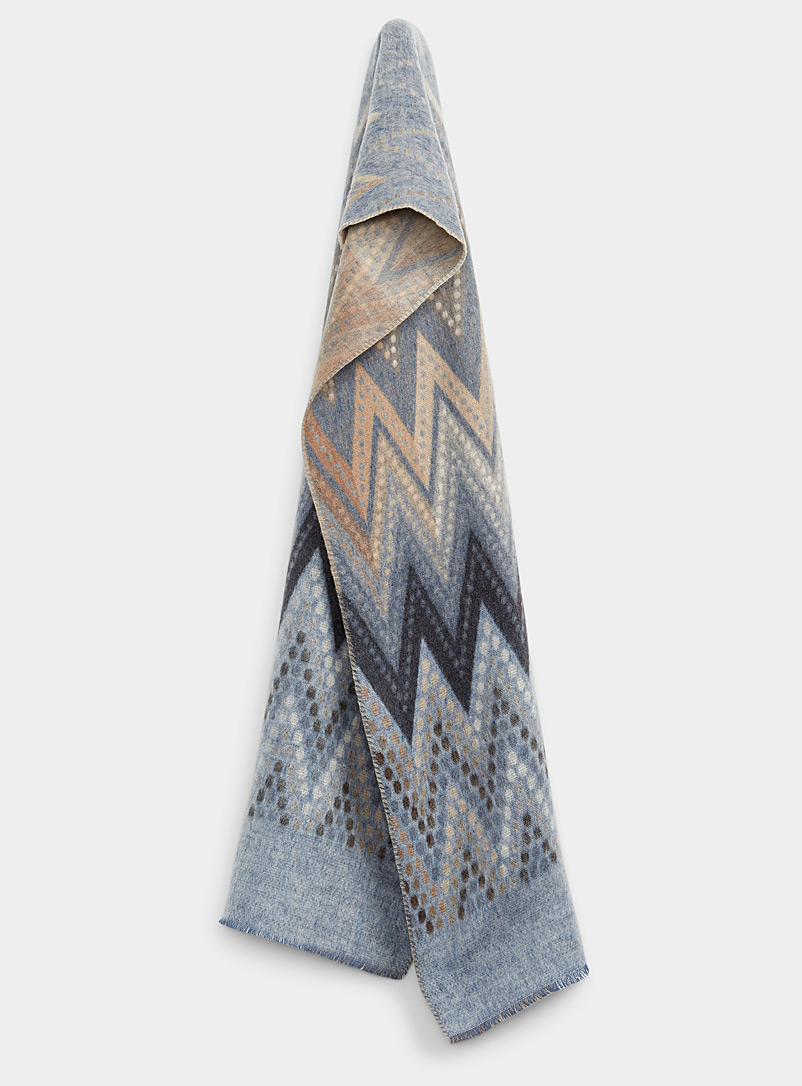 Simons Baby Blue Dot and chevron scarf for women