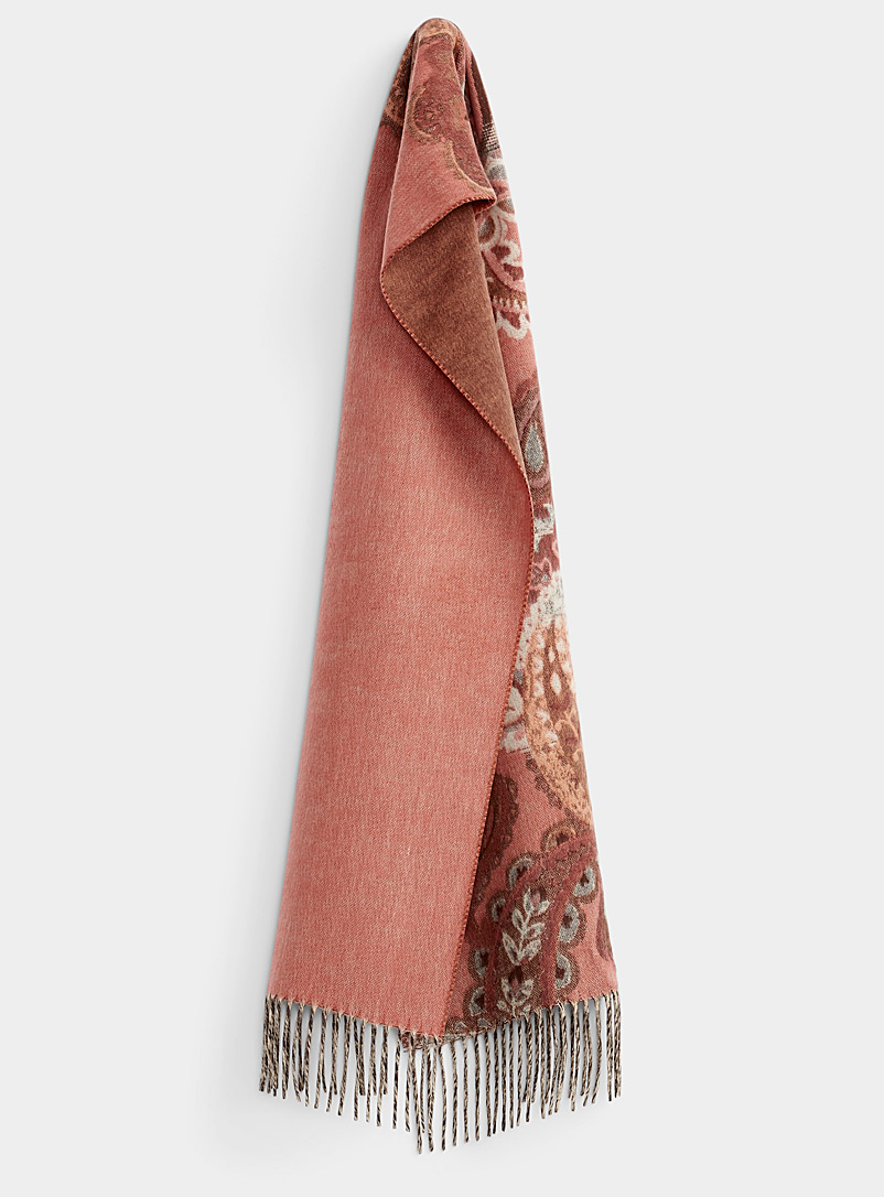 Simons Pink Paisley tapestry scarf for women