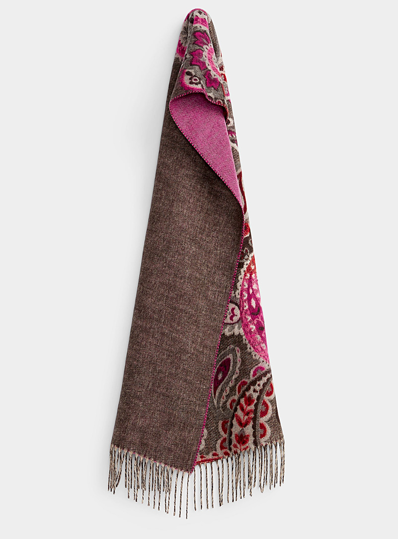 Simons Patterned Red Paisley tapestry scarf for women
