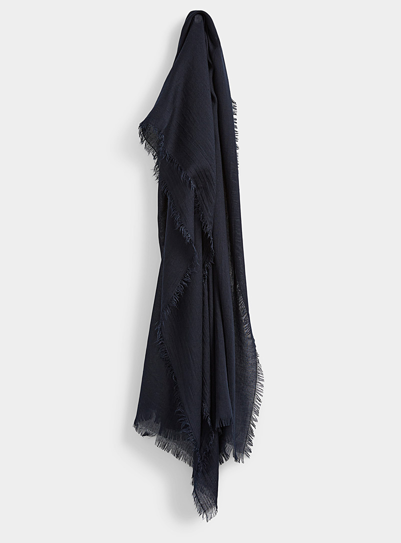 Thin fringes pleated lightweight scarf product image (primary)