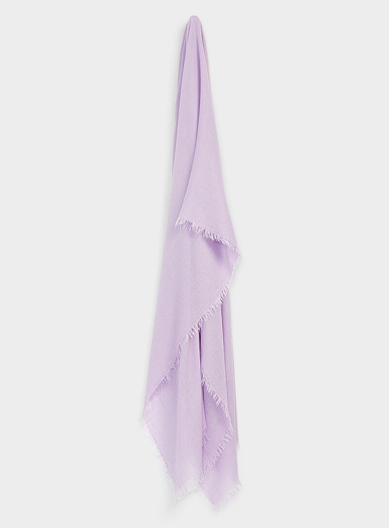 Thin Fringes Pleated Lightweight Scarf