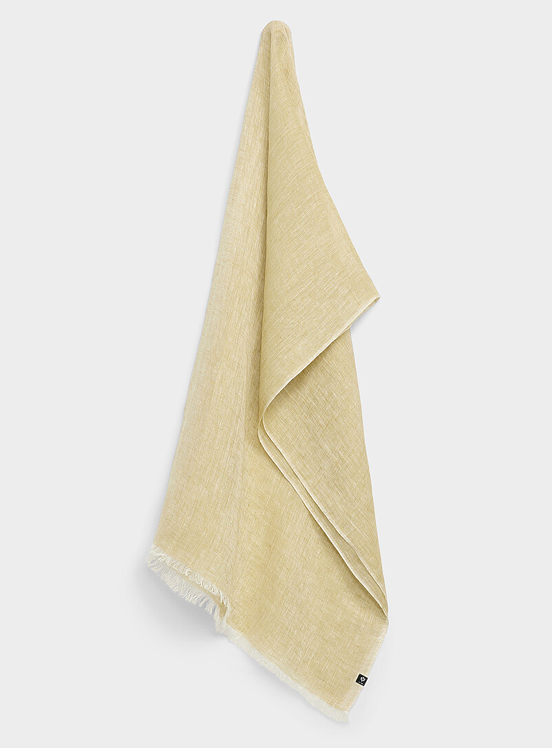 Frayed-Edging Lightweight 100% Linen Scarf