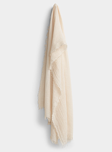 Fringed raw weave lightweight scarf product image 2