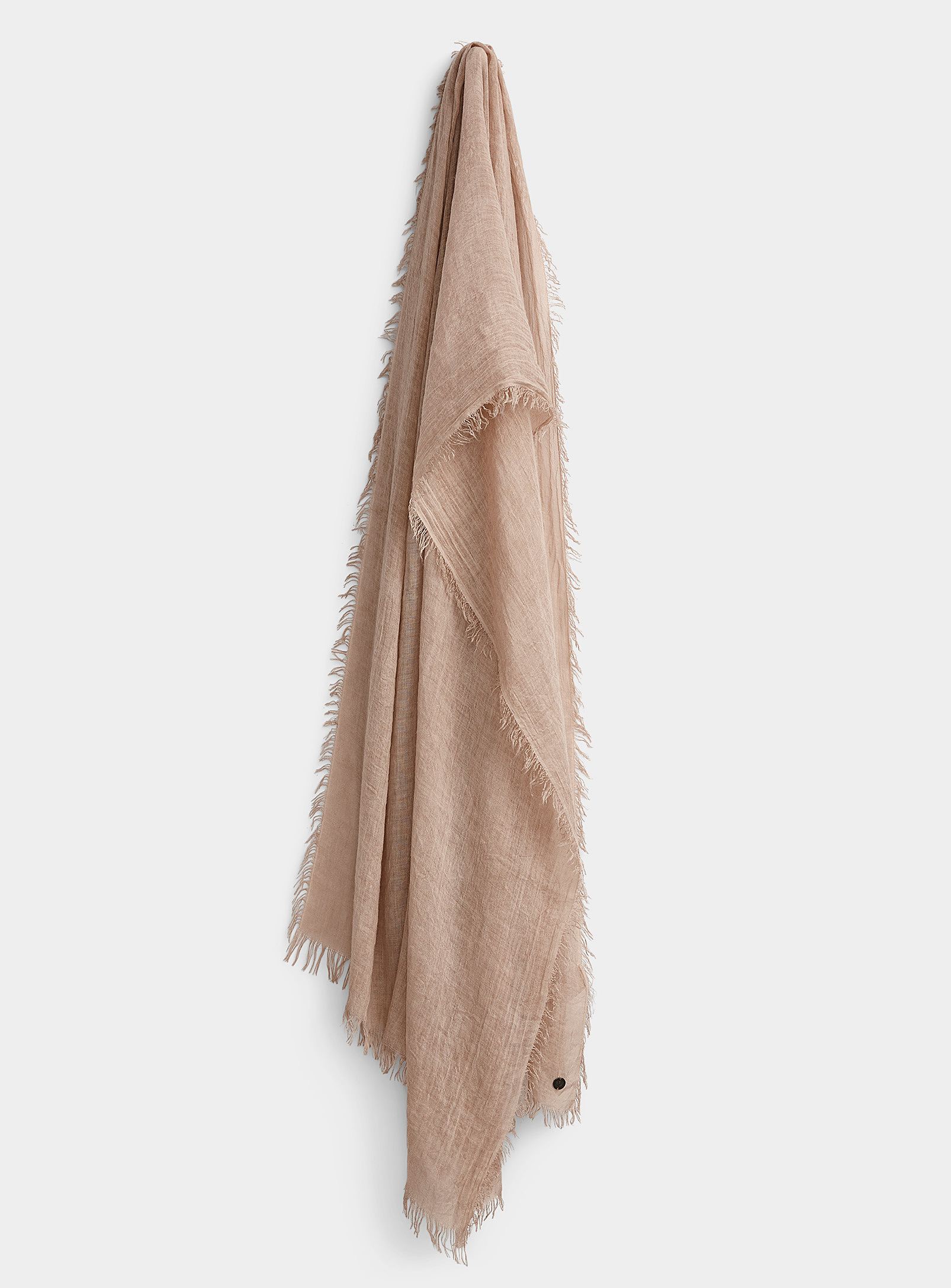 Fraas Fringed Raw Weave Scarf In Honey