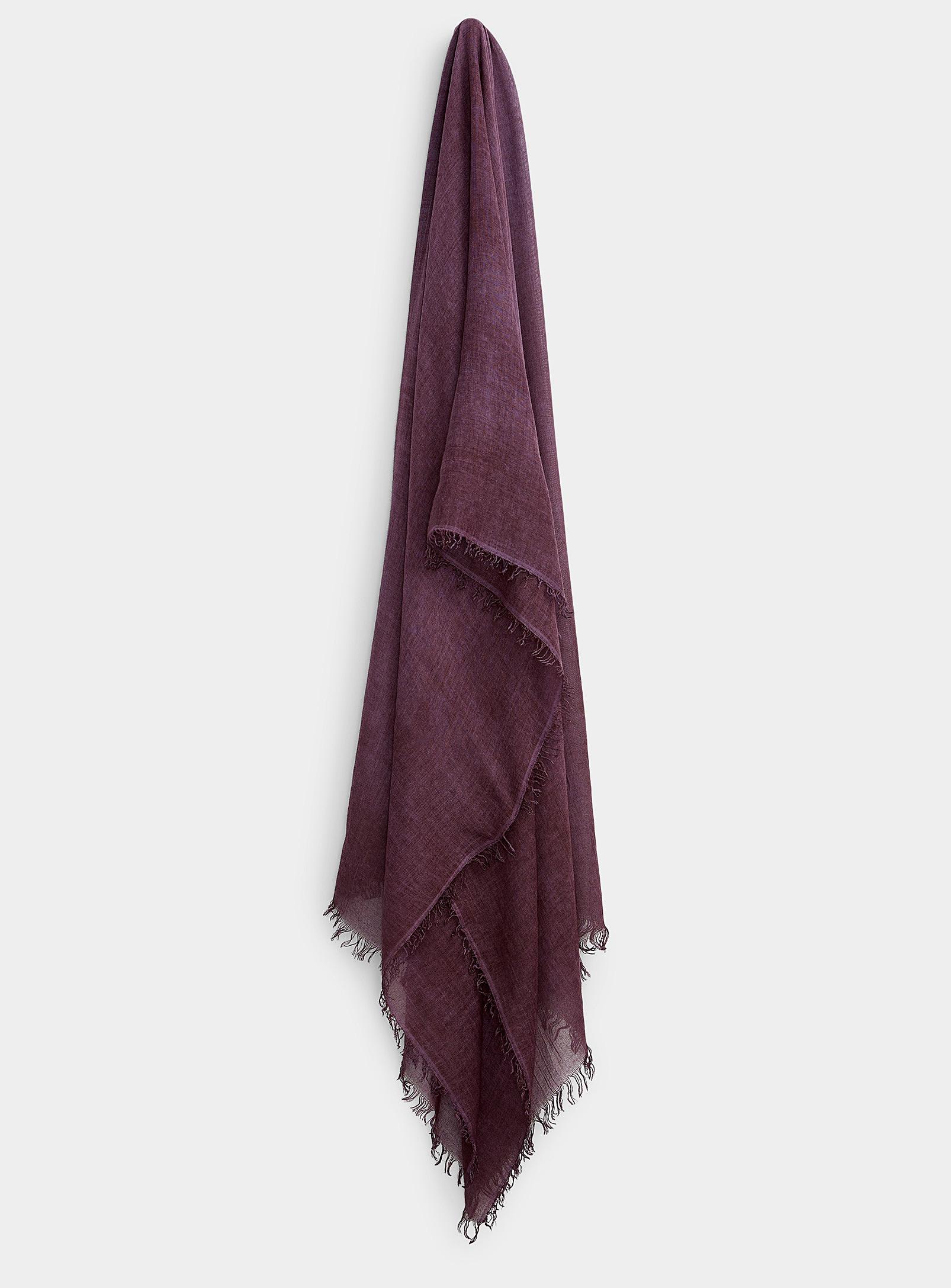 Fraas Fringed Raw Weave Scarf In Mauve