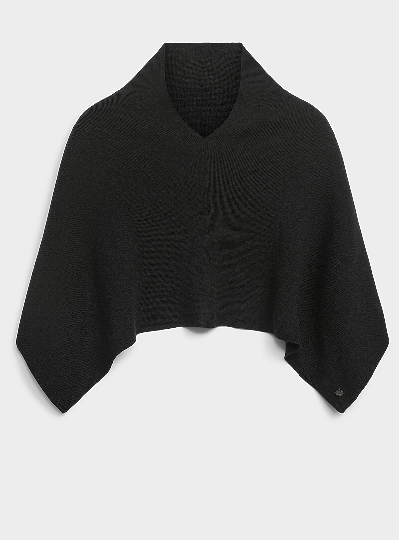 Plain Cropped Poncho
