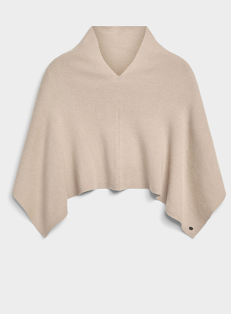 Plain Cropped Poncho
