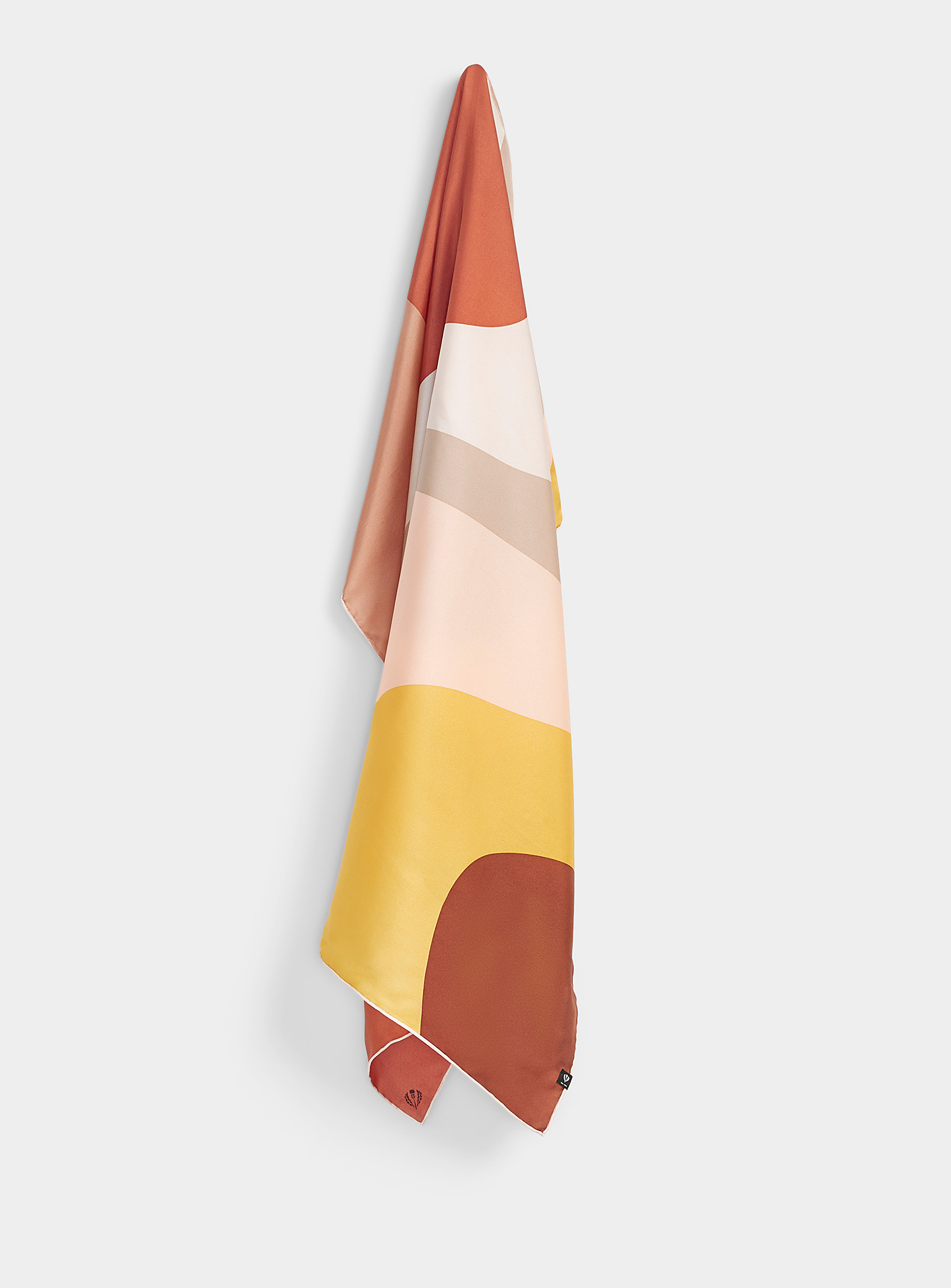 Fraas Colourful Curve Scarf In Patterned Brown