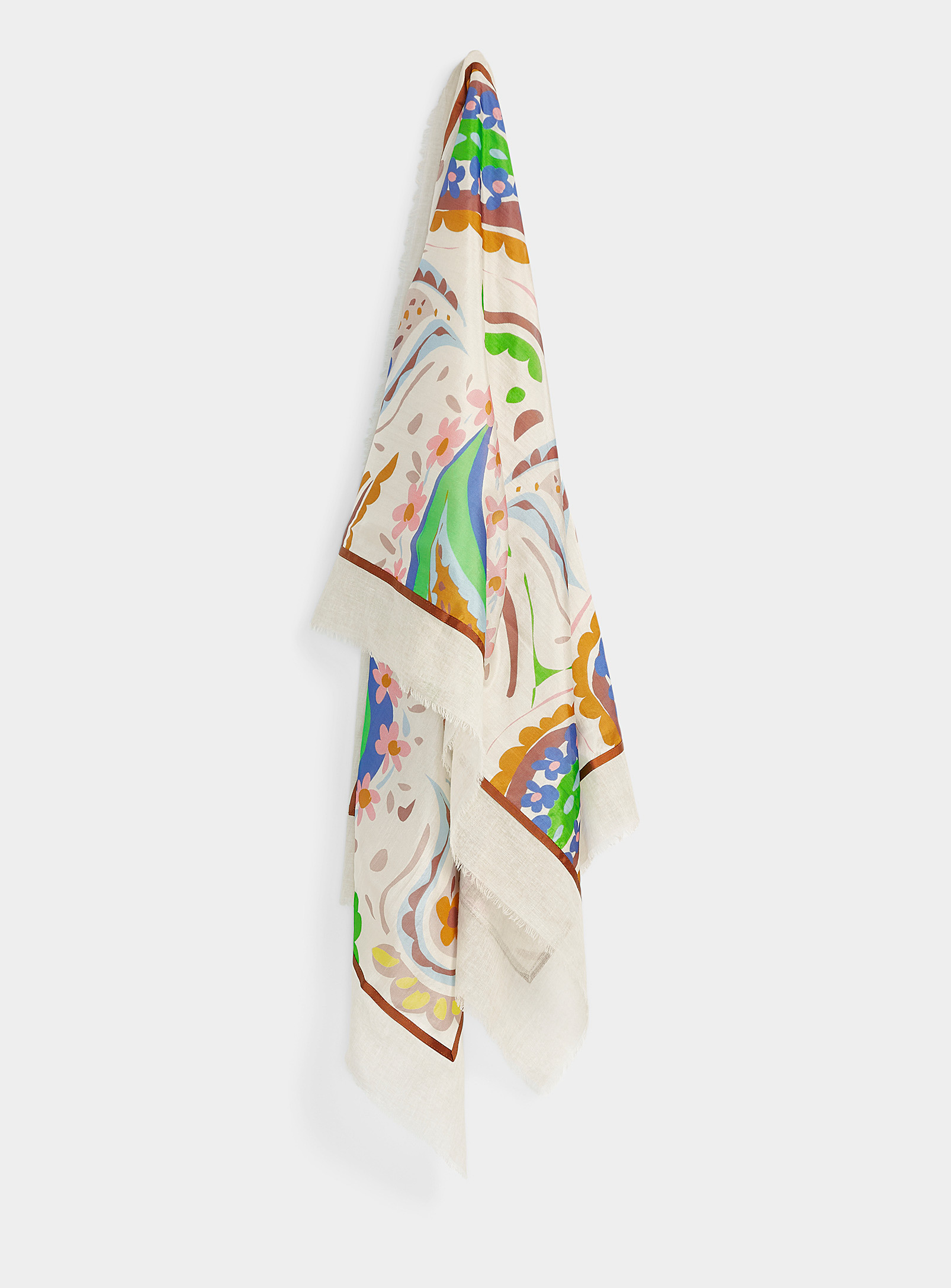 Fraas Playful Paisley Lightweight Scarf In Multi
