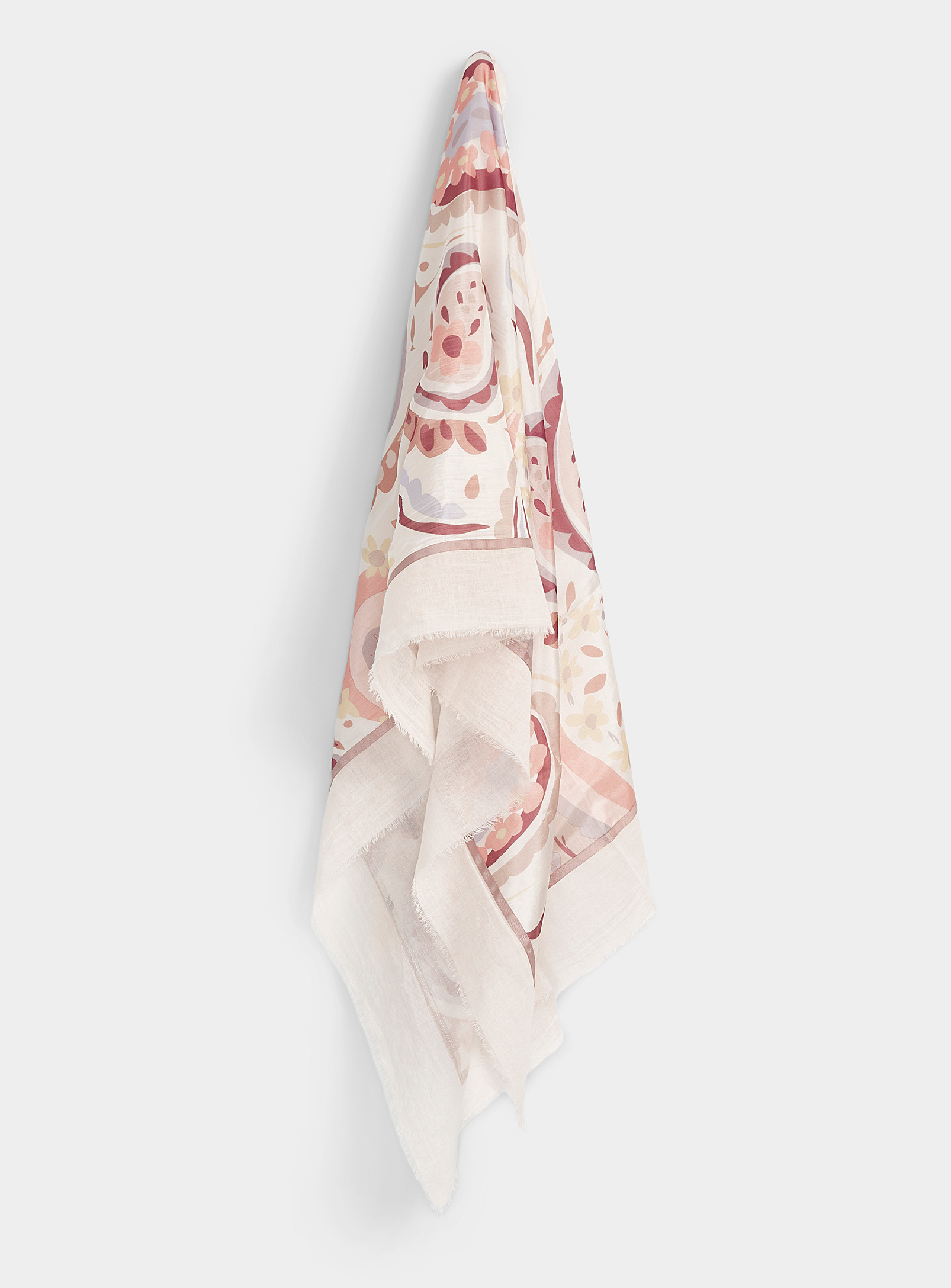 Fraas Playful Paisley Lightweight Scarf In Pink