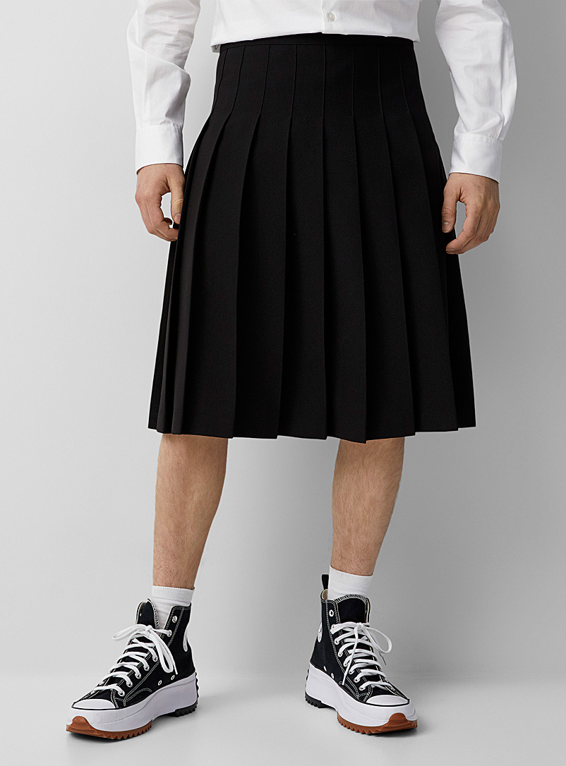 Le 31 Black Black kilt-like skirt for men