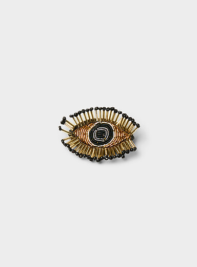 Third eye embroidered brooch