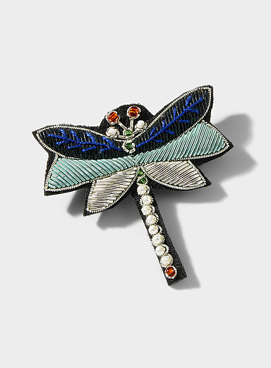 La broche brod&eacute;e insectes ail&eacute;s