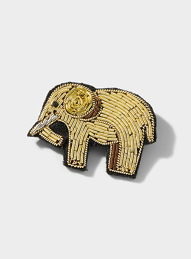 Embroidered animal brooch