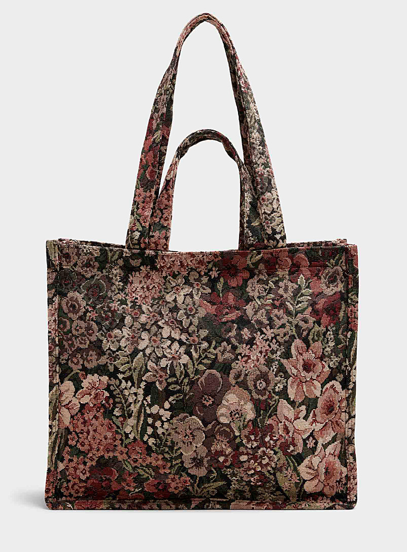 Simons Assorted Floral tapestry carryall bag for women