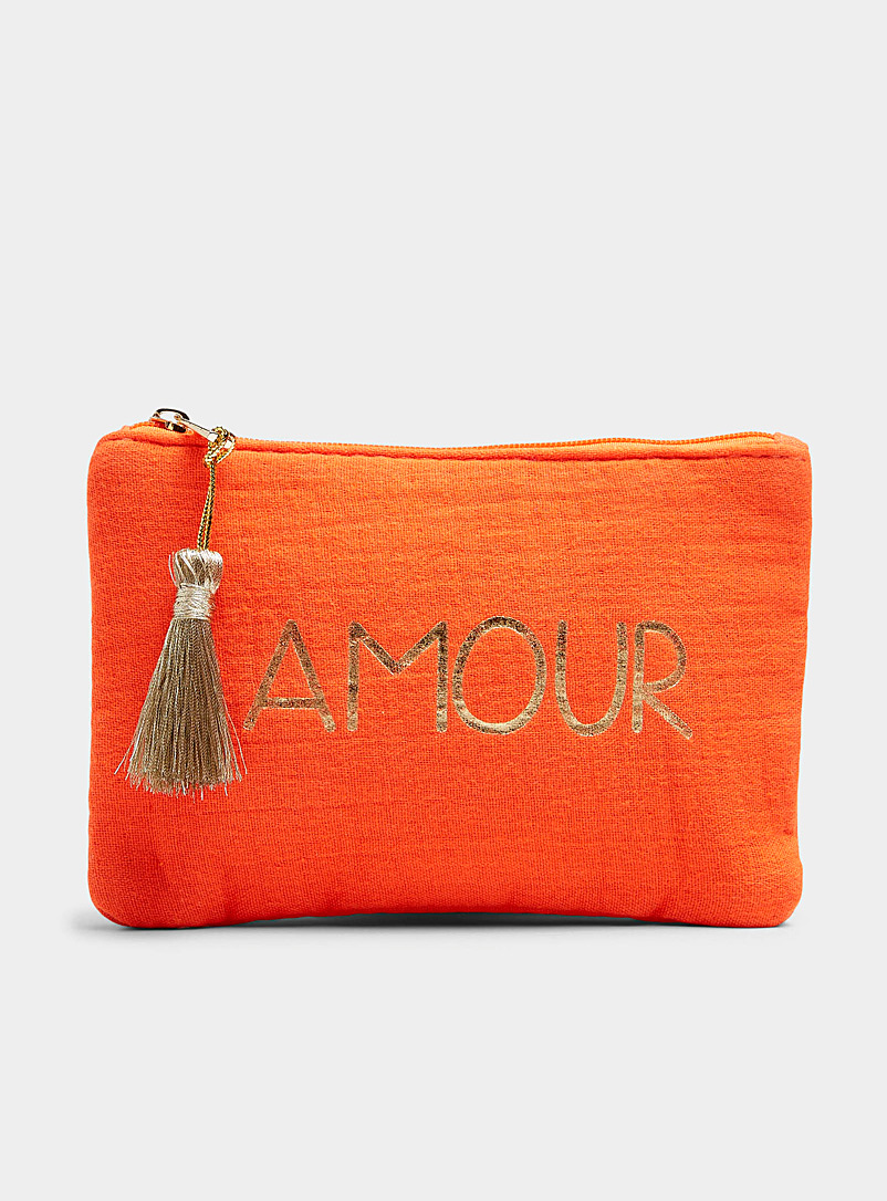 Simons Orange Large tassel colourful clutch for women