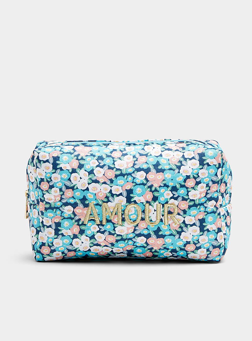 Simons Patterned Blue Small flower clutch for women