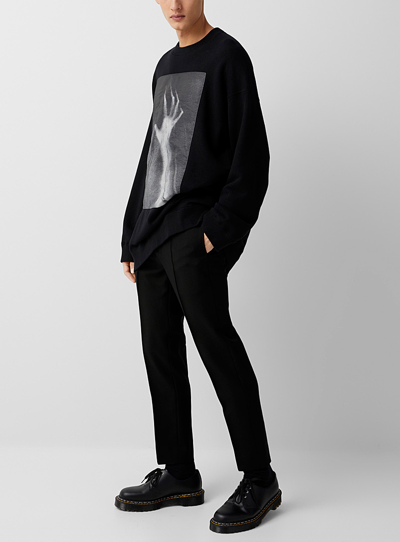 Undercover: Le pantalon noir plis couture Noir pour homme