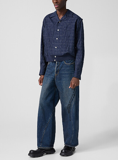Undercover Blue Beaded lyrics curved-seam jean for men