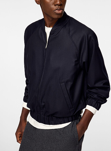 Undercover: Le bomber pure laine &eacute;cussons Cindy Sherman Bleu marine - Bleu nuit pour homme