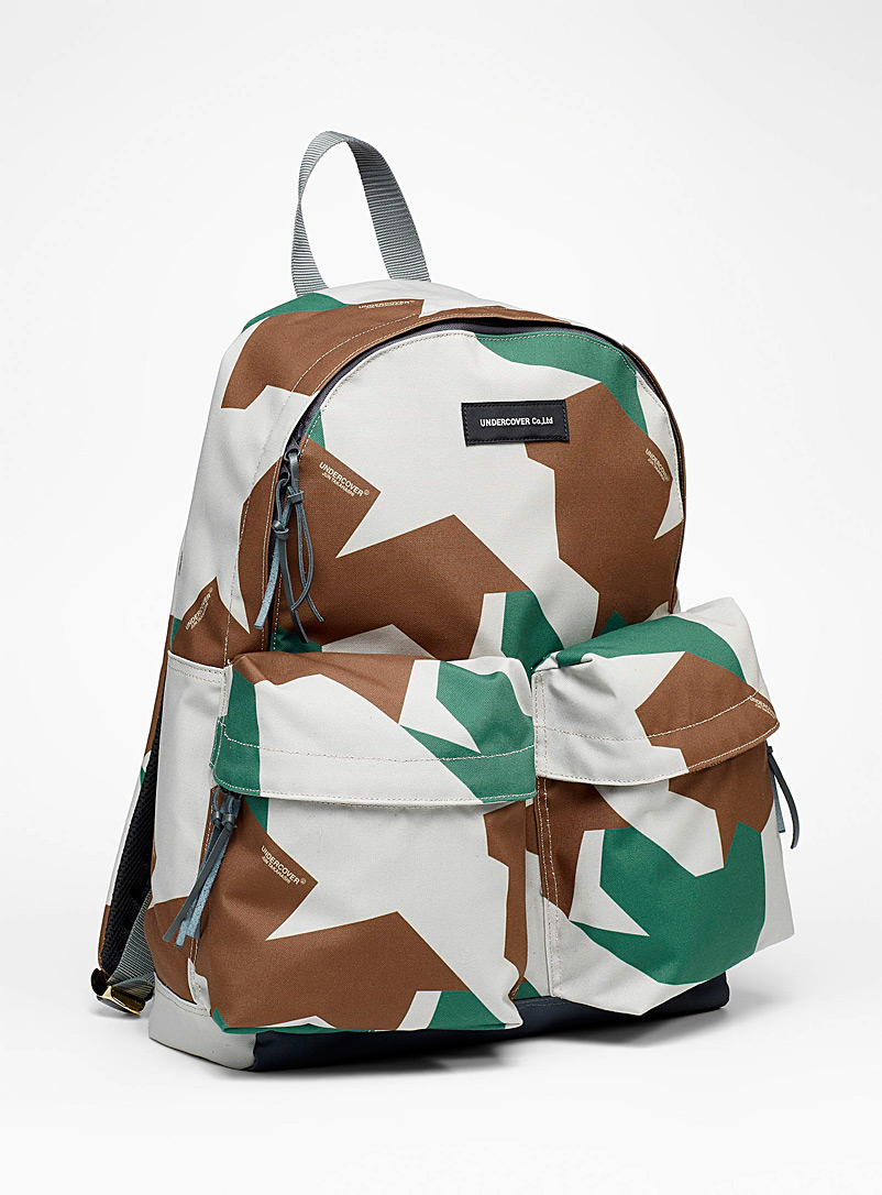 Undercover Cream Beige Geo camouflage backpack for men
