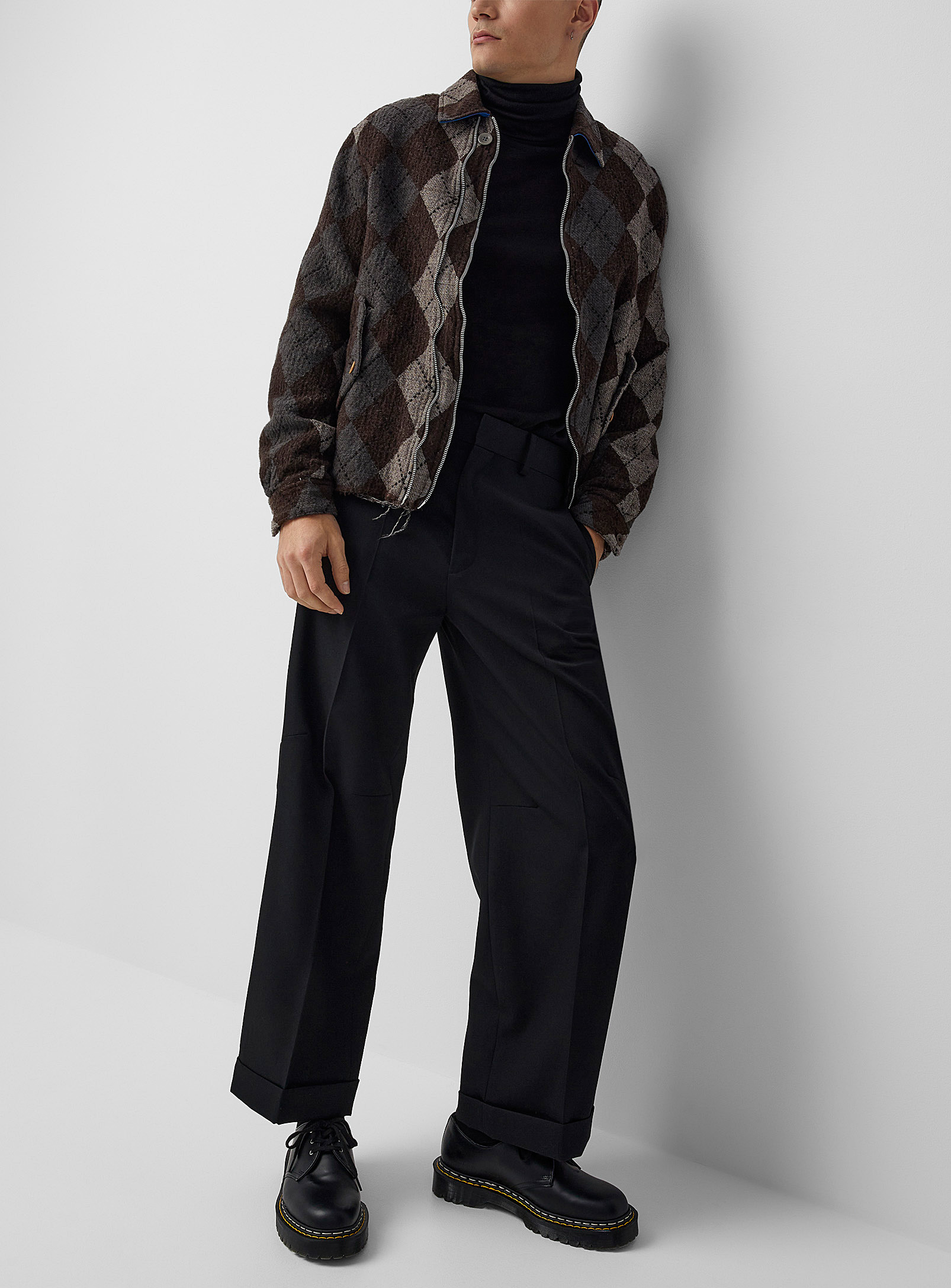 UNDERCOVER CUFFED WIDE-LEG WOOL PANT