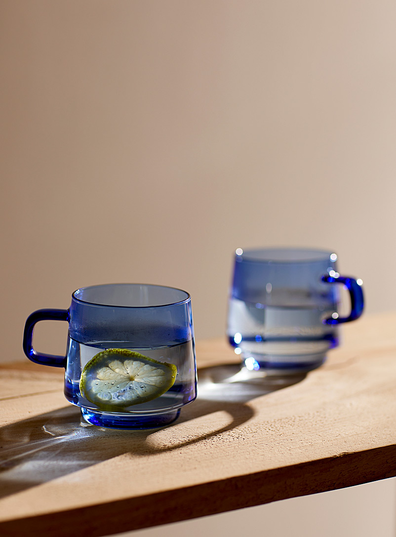 Simons Maison Blue Indigo glass cups Set of 2