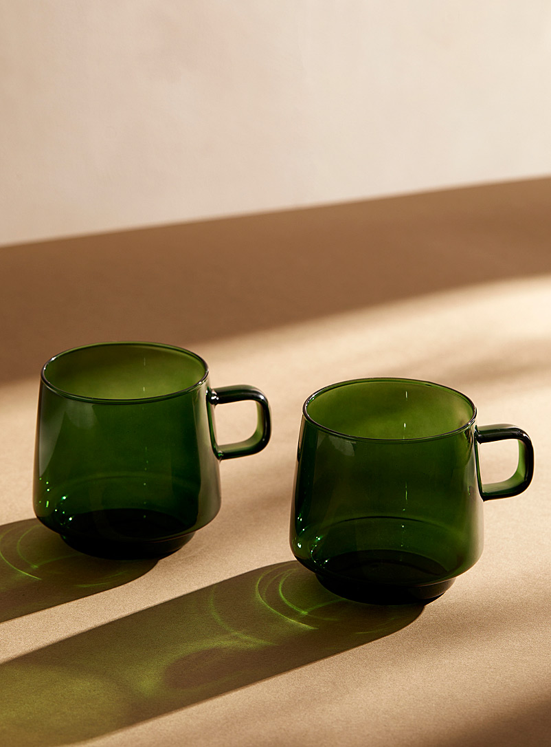 Simons Maison: Les tasses vert forêt Ensemble de 2 Vert foncé-mousse-olive