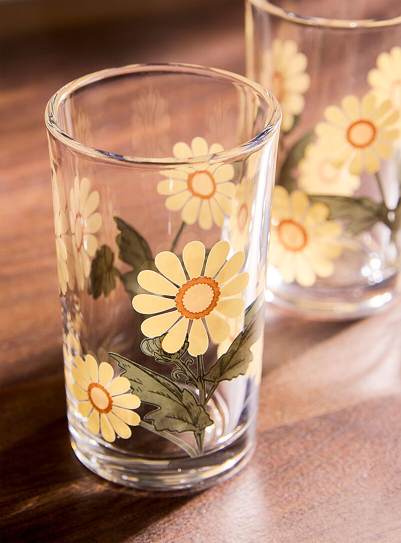 Simons Maison Assorted Retro daisies small glasses Set of 2