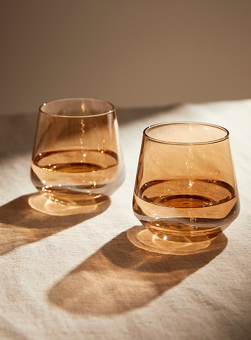 Simons Maison: Les petits verres ambrés Ensemble de 2 Bronze ambre