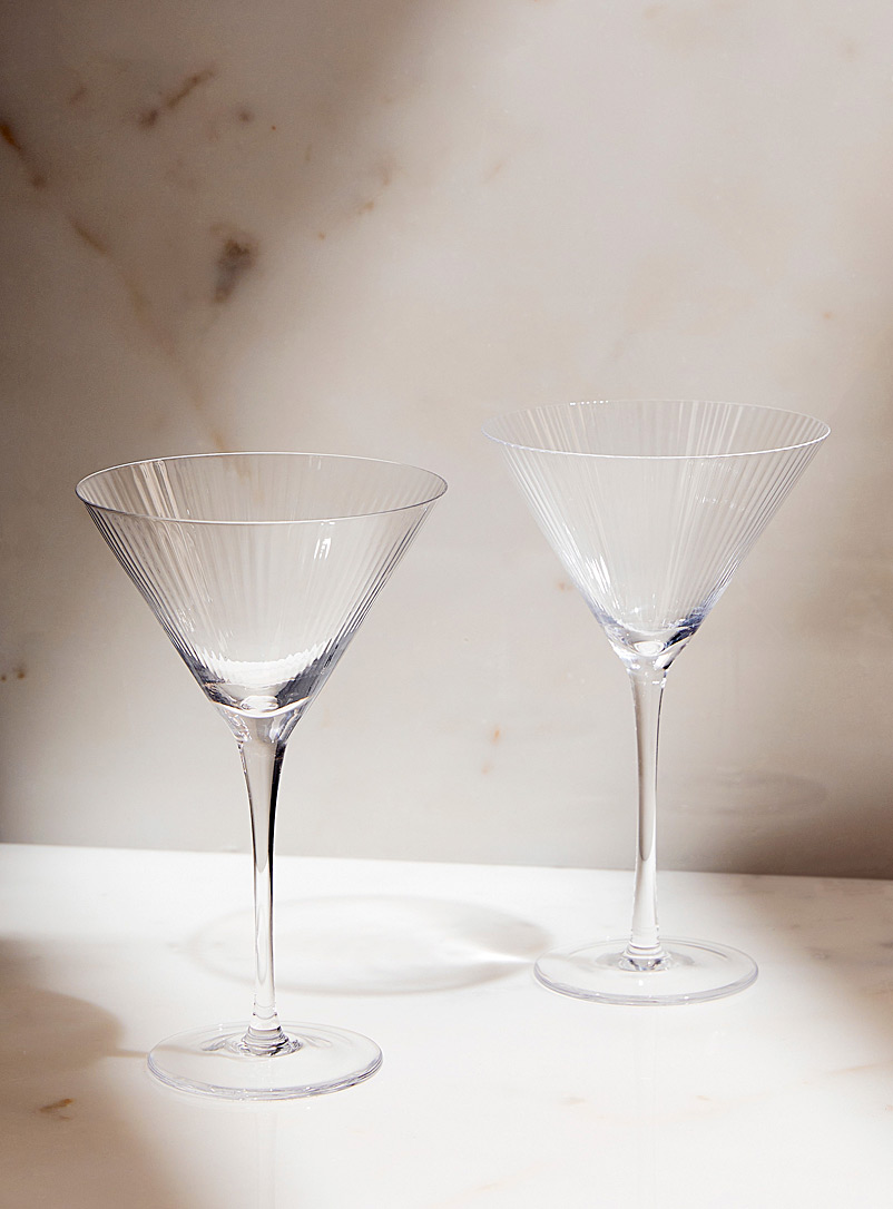 Simons Maison Assorted Clear martini glasses Set of 2