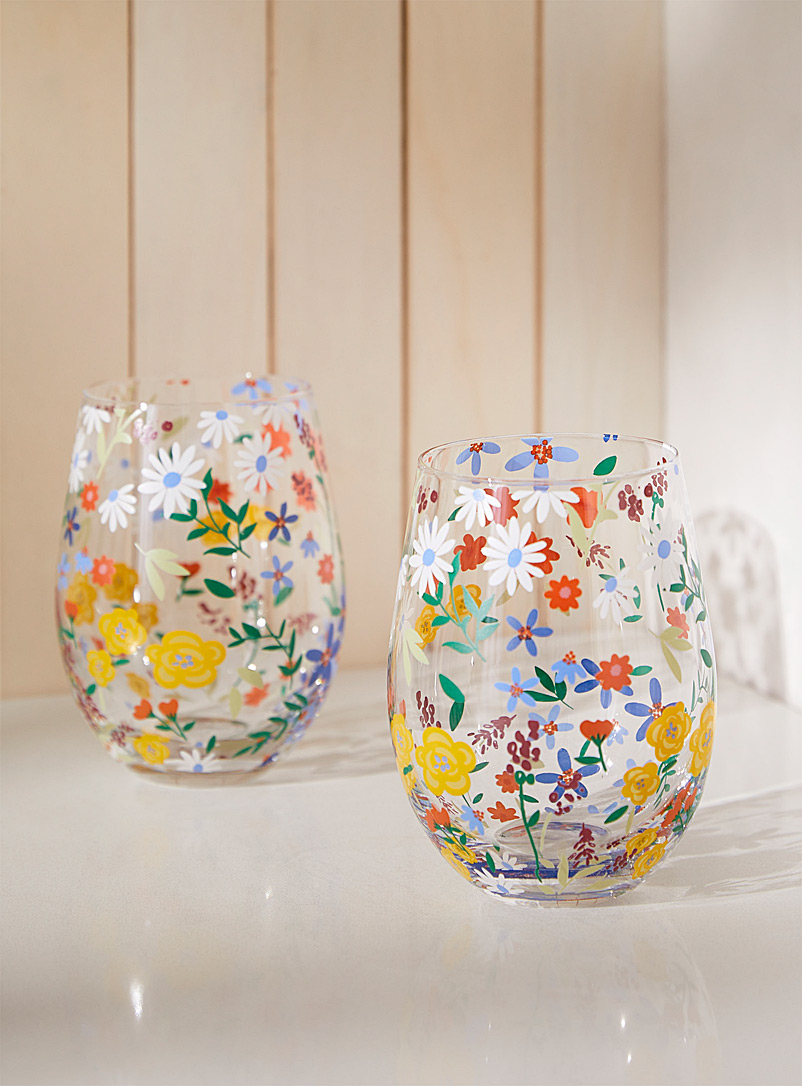 Countryside flowers glasses Set of 2 | Simons Maison | Dinnerware & Utensils | Dining Room | Simons