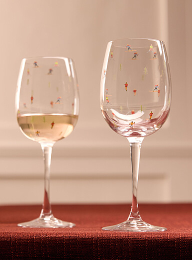 Skier wine glasses Set of 2 <b>Christmas Collection</b>