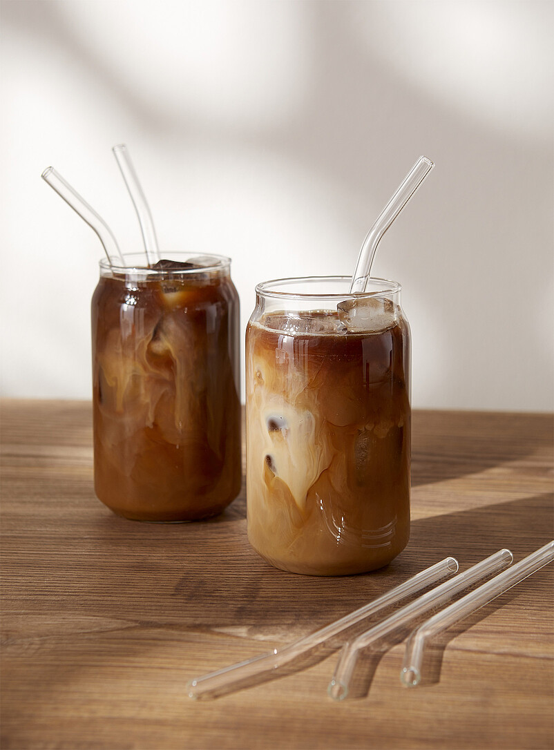 Lot De 5 Mélangeurs En Verre Réutilisables - Longueur Environ 13 Cm - Pour Cocktails, Café, Thé - 3
